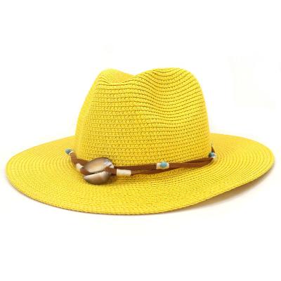 China Custom New Sunproof Fashion Wide Brim Gorras Lifeguard Straw Panama Hat Black With Beach Belt For Women Men for sale