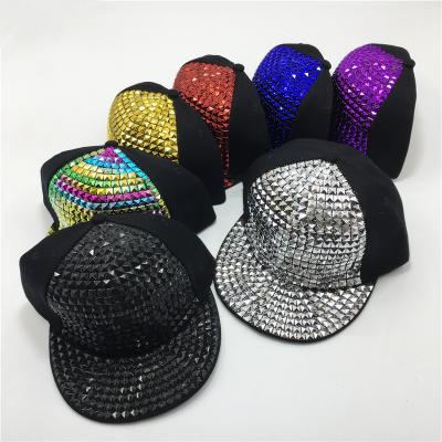 China Adjustable Shiny Fashion Diamond Breathable Bling Hats Summer Fashion Sequin Snapback Hat Glitter Willow Ponytail Nail COMMON Hat for sale