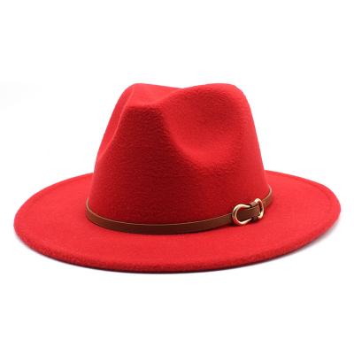 China Custom Character Wool Felt Fedora Unisex Vintage Jazz Hat Wide Brim Felt Mens Fedora Hats Women Wholesale 2022 for sale