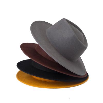 China Wholesale Wool Wide Brim Promotion Character Fashion Panama Ladies Fedora Hat Women Fedora Hats Custom Accessories for sale