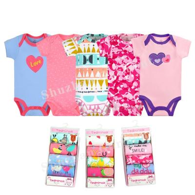 Κίνα 2 pcs embroidery +3 pcs prints per bag 2 pcs embroidery +3 pcs prints per bag factory direct sale cotton wholesale newborn baby clothes sleeve baby rompers and infant short bodysuits toddler προς πώληση