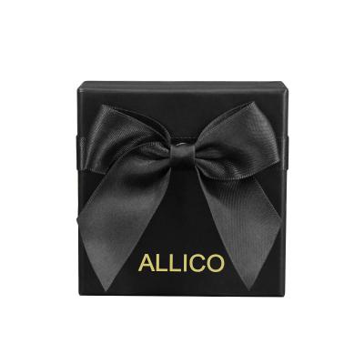 China Luxury Customized Type Recyclable Ring Packaging Jewelry Box Sliding Box Small Cardboard Black Paper Gift Drawer Box for sale