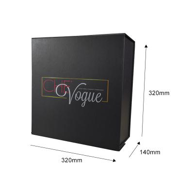 China Recycled Materials Custom Design Matte Black Large Paper Magnetic Folding Box Packaging Luxury Cardboard Wedding Foldable Gift Box for sale