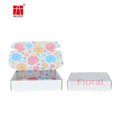 China ALLICO Logo Color Corrugated Clothes Packaging Recyclable Custom Printing Mailing Box for sale