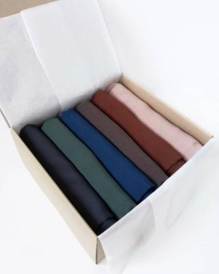 China Newest Custom Scarf 6pc/Set Plain Hijab Chiffon Scarves Paper Box Packing Boxes Scarves Plain Scarf for sale