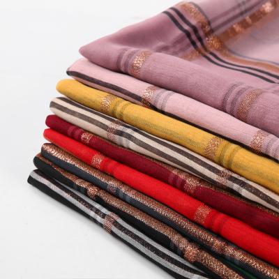 China Polyester Women Hijabs Fashion Wraps/Shawls Waist Polyester Plaid The New Long Shinny Yarn Hijab for sale