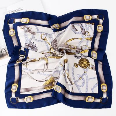 China Hijab Sample Order Factory Price Customized Lady Hijab Shaw Chain Birthday Gift Scarf Print Belt Square Scarf for sale