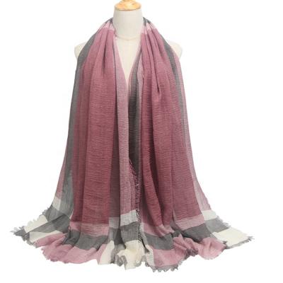 China European Hijab Style Gray Classic Scarf Cotton Woven Winter Scarf Shawl Turkey Hijabs For Women Men for sale