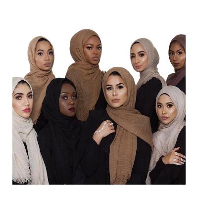 China Fashion Item Fashion Item Fashion Cotton Hijab Scarf Color Pleat Women Shawl Wholesale Hot Simple Fabulous Pashmina Sale Long Hijab Scarf for sale