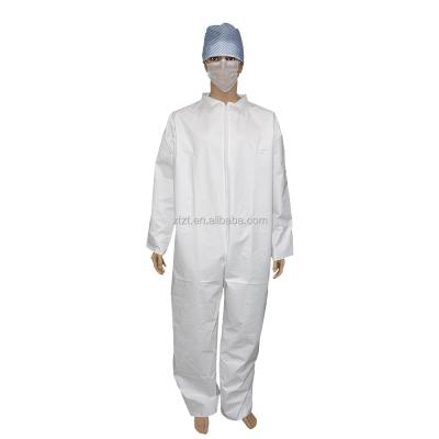 中国 Single Collar Without Boot Nonwoven Disposable Microporous Film Laminated SF Cleaning Antistatic Coverall 販売のため