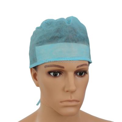 China With Elastic Ties / ISO&CE Approved Nonwoven Surgical Caps With Integrated Sweat Band In The Front / Disposable Surgeon Caps, Colored Doctor Caps zu verkaufen