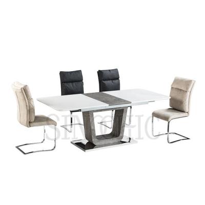 중국 Modern dining room furniture dining table and chair set luxury extendable table for sale 판매용