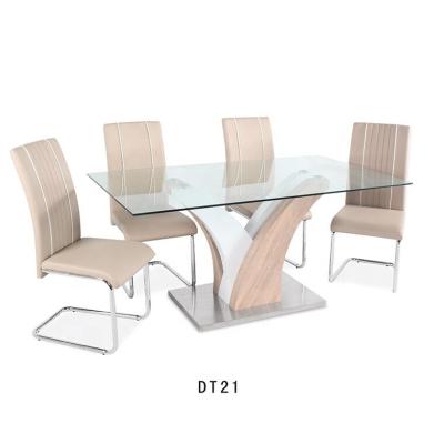 中国 Cheap table Square clear glass top table Living dining table Kitchen dining tables 販売のため