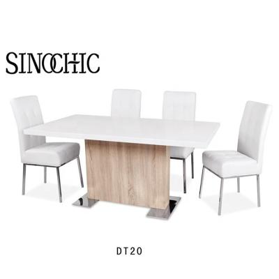 China Free sample cheap classic 4 seater modern wood top dining table set dining table and chair for sale