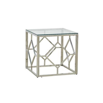 China best price tv stand and side tables chrome square occasional table polished steel contemporary coffee and end tables Te koop