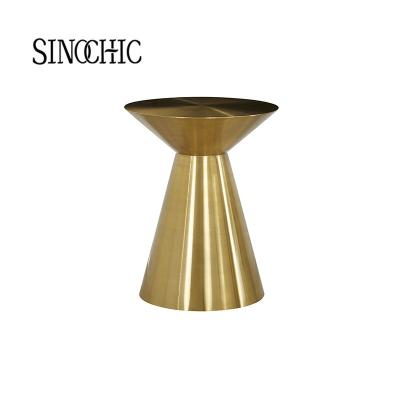 China light luxury home furniture Round Pedestal Table gold stainless living room side table metal cocktail table zu verkaufen