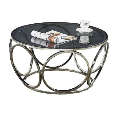 China Sinochic living room furniture stainless steel decoration center glass tea table glass top modern coffee table Te koop