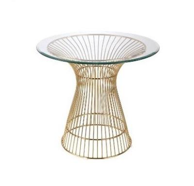 China Sinochic Modern Stainless Steel Base Glass Side Table Wholesale End Table Living Room Coffee Table Te koop