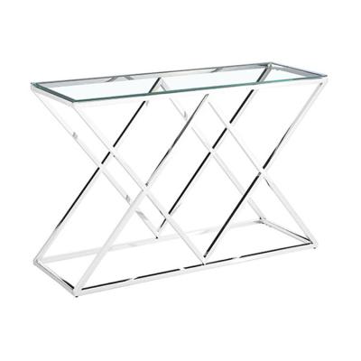 China Modern Home Silver And Glass Diamond Console Table for sale