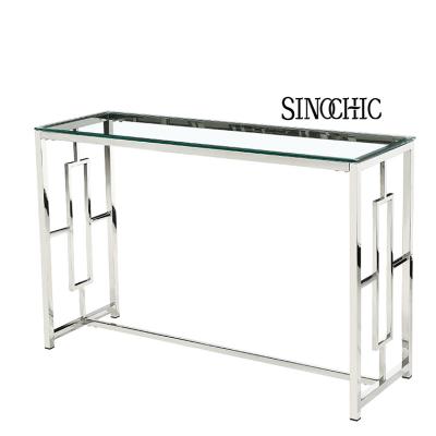 China New Rectangular Marble Top Coffee Table Shelf Chrome Living Room Furniture for sale