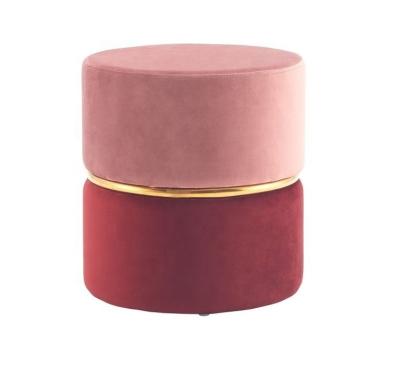 China modern round cane ottoman comfortable velvet woven pouf tufted leather ottoman stool for sale