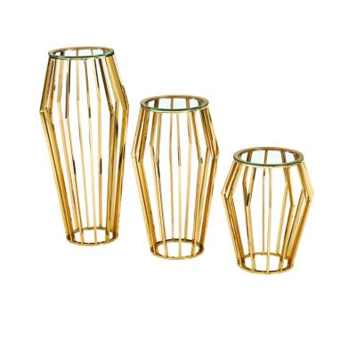 China Sinochic golden stainless steel party flower stand wedding flower plant stand home office flower pots Te koop