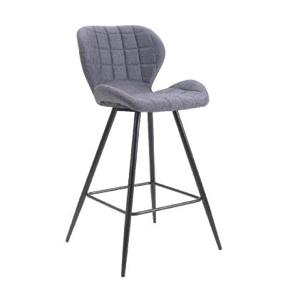 China Vintage comfortable fabric Bar Stools Upholstered powder coated legs high bar chair Te koop