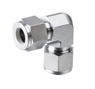 China Wholesale Stainless Steel SS304 Equal 90 Degree Double Ferrule Union Tube Union Elbow Stainless Steel Fitting for sale