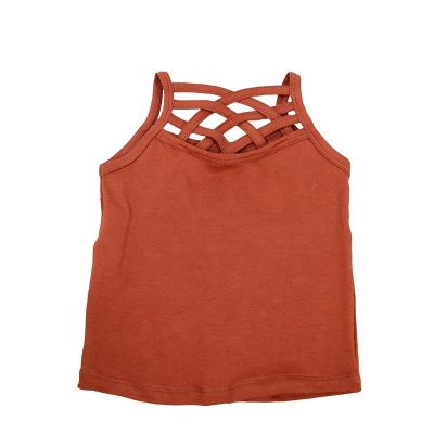 China Customizable 2021 newest girl summer cotton tops cute cross fashion clothes pure cute QUICK DRY girls kids size clothes for sale