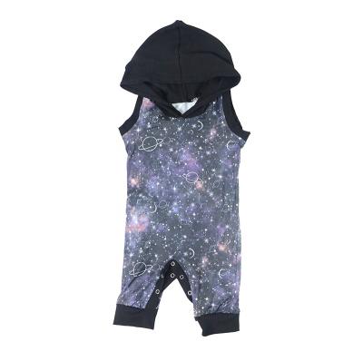 China Motorcycle & Hot Sale Baby Boy Biker Hoodie Fashion Starry Sky Printed Kids Sleeveless Overalls Summer Boutique Boys Clothing for sale