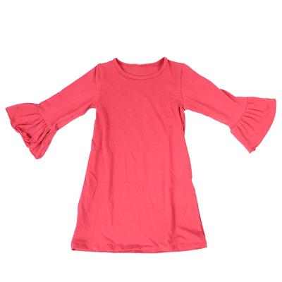 China Anti-static wholesale tollder kids boutique solid cotton new fashion autumn dress long sleeve drop dress for sale