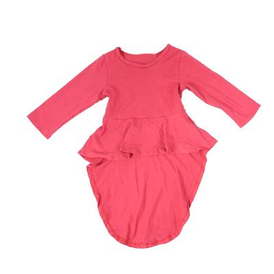 China Color Sell Girls Lovely Baby Shirts Baby Half Sleeve High Low Shirt Solid-Solid Hot Anti-Static Ruffle Shirts for sale