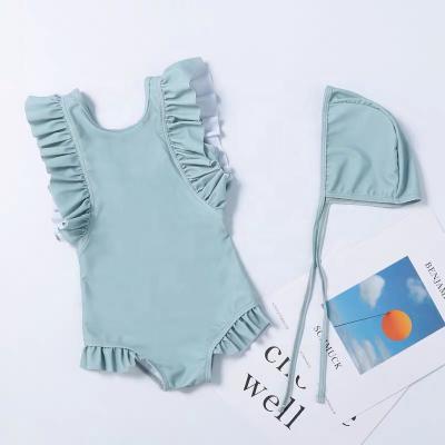 China The breathable boutique children's swimsuit solid color swimwear suit design boys and girls boutique children's swimwear for sale