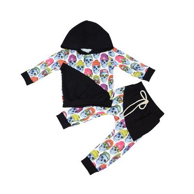 China New Casual Valentine's Day Boutique Kids Outfit Print Boys And Girls Winter Print 2 Piece Set Hoods for sale