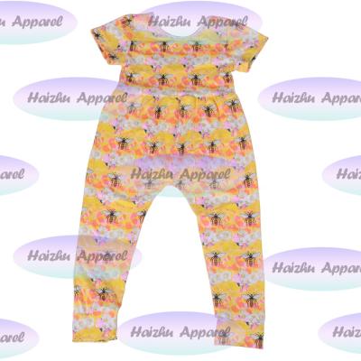 China Wholesale Custom Spandex/Polyester Valentine's Day Baby Printing Jumpsuit Shorts Sheaths Girls Long Rompers for sale