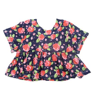 China Anti-static boutique children's wear flower girl dress summer ruffle print design boutique children's wear for sale