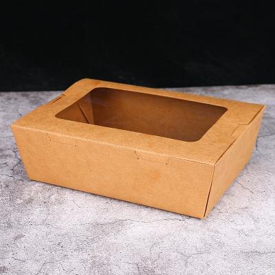 China Hot Sale Recycled Materials Recycling Takeout Food Package Paper Box For Lunch Sushi Meal Rice Quick Fruit Salad for sale