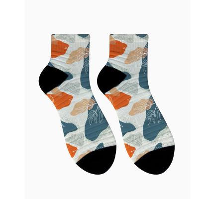 China High quality new fahison QUICK DRY sublimation OEM sports cut off socks printed low cut socks for men for sale