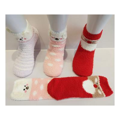 China Winter Home Floor Slippers Coral Side Half Fuzzy Cozy Indoor Warm QUICK DRY Fleece Anti-skid Socks For Women for sale