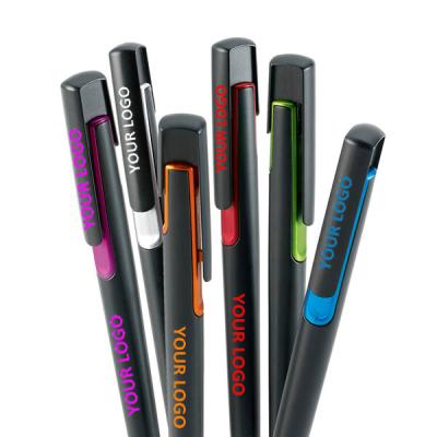 China Promotional Pen Cheap and Best Selling Promotional Pen Item Black Clip Ballpoint Pen With Custom Logo Print for sale