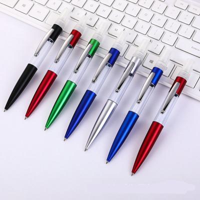 China Promotional Pen 75% Alcohol Sanitizer Sprayer Liquid Ballpoint Pen With Refillable Sanitizer Spray Bottle Pen for sale