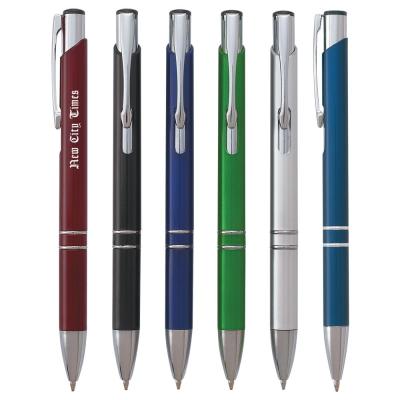 China Promotional Pen Plastic Metallic 2 Ring Ballpoint Pen With Metal Clip For Logo Business Gifts Pens Promotional Pens for sale