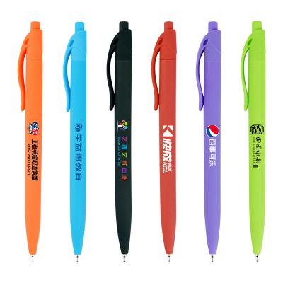 China Promotional Pen Paint Coat Soft Feeling Rubberlized Ballpoint Pens With Personalized Logo Imprint for sale