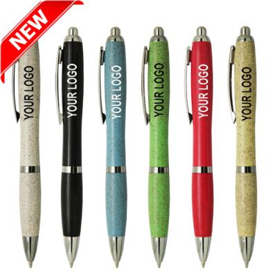 China Pen Most Popular Eco-Friendly Nature Wheat Straw Materials Promotional Ball Pen With Logo for sale