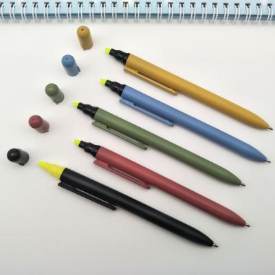 China New Style Pen Solid Color Promotional Highlighter Bar Ball Pens With Custom Logo for sale