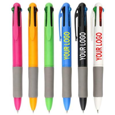 China Promotional pen four 4 color ink ballpoint pens with custom logo for sale