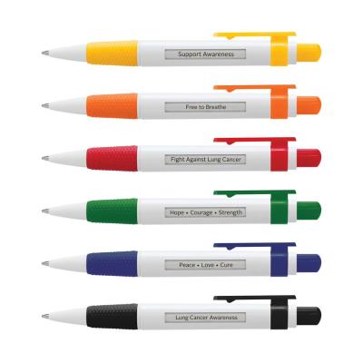 China Promotional Pen OEM 6 TXT Message Plastic Ball Pen With Rubber Grip for sale