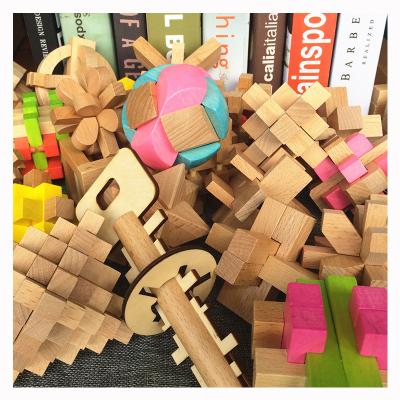 China Eco-friendly Material Customized Wooden Educational Puzzle Toys Unlock Blocks Game For Adult Luban Lock for sale