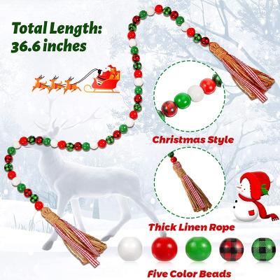 China 3 Pieces Wooden Garland As Picture Bead Truck Garland Bead Christmas for sale