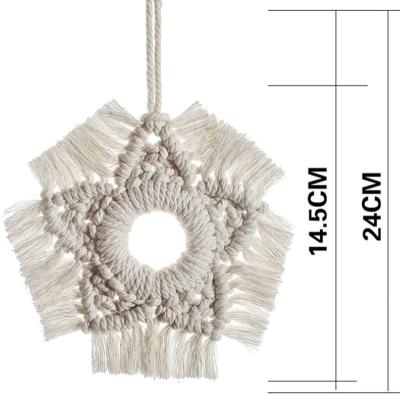 China Bohemian Yunxin 2021 New Design Handwoven Boho Cotton Macrame Coasters Set With Tassels Muiti-shape Cup Mat Dining Table Place Mats for sale